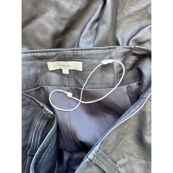 Vince 100% Lamb Leather Shorts in Black Size 2 - Picture 5 of 6